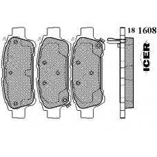 181608 ICER Комплект тормозных колодок, дисковый тормоз