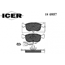 180957 ICER Комплект тормозных колодок, дисковый тормоз