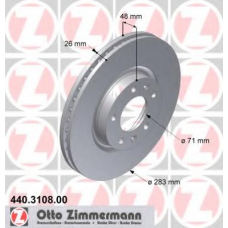 440.3108.00 ZIMMERMANN Тормозной диск