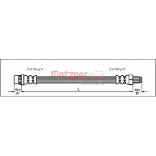 4114668 METZGER Тормозной шланг