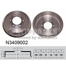 N3409002 NIPPARTS Тормозной барабан