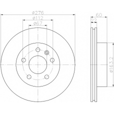 8DD 355 104-511 HELLA PAGID Тормозной диск