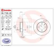 08.7165.20 BREMBO Тормозной диск