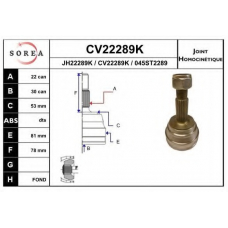 CV22289K EAI Шарнирный комплект, приводной вал