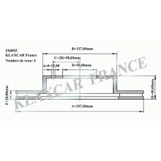 25609z KLAXCAR FRANCE Тормозной диск