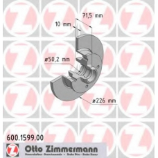 600.1599.00 ZIMMERMANN Тормозной диск