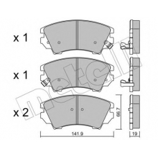 22-0842-0 METELLI Комплект тормозных колодок, дисковый тормоз