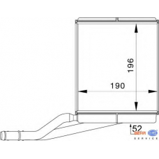 8FH 351 333-011 HELLA Теплообменник, отопление салона