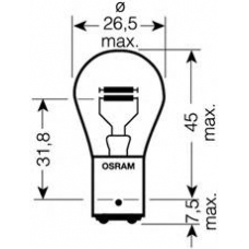 7244 OSRAM Лампа накаливания, фонарь сигнала тормож./ задний 