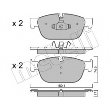 22-0854-0 METELLI Комплект тормозных колодок, дисковый тормоз