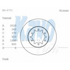 BR-6755 KAVO PARTS Тормозной диск