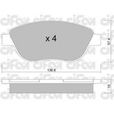 822-322-1 CIFAM Комплект тормозных колодок, дисковый тормоз
