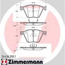 24436.200.1 ZIMMERMANN Комплект тормозных колодок, дисковый тормоз