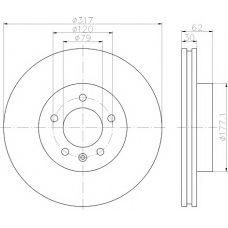 MDC1727 MINTEX Тормозной диск