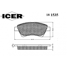 181535 ICER Комплект тормозных колодок, дисковый тормоз
