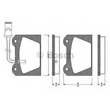 0 986 TB2 500 BOSCH Комплект тормозных колодок, дисковый тормоз