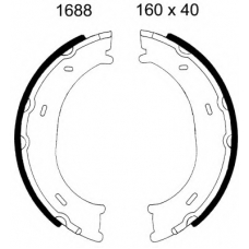 01688 BSF Комплект тормозных колодок, стояночная тормозная с