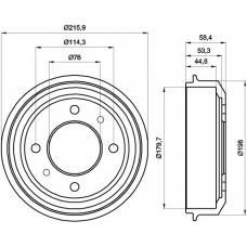 8DT 355 300-861 HELLA PAGID Тормозной барабан