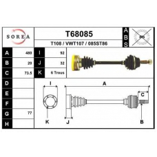 T68085 EAI Приводной вал