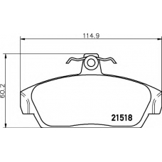 8DB 355 018-081 HELLA Комплект тормозных колодок, дисковый тормоз