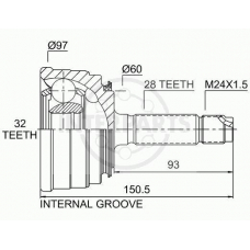 OJ-0851 InterParts Шарнирный комплект, приводной вал