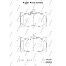 T360A79 NPS Комплект тормозных колодок, дисковый тормоз