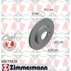 600.1158.20 ZIMMERMANN Тормозной диск