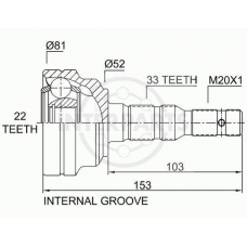 OJ-1414 InterParts Шарнирный комплект, приводной вал