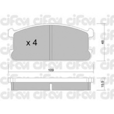 822-480-0 CIFAM Комплект тормозных колодок, дисковый тормоз