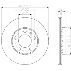 8DD 355 107-641 HELLA Тормозной диск