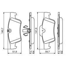 0 986 494 249 BOSCH Комплект тормозных колодок, дисковый тормоз