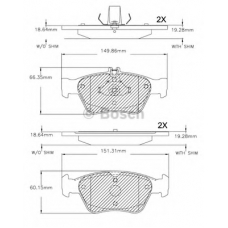 F 03B 150 271 BOSCH Комплект тормозных колодок, дисковый тормоз