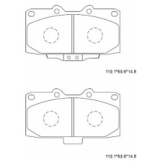 KD3728 ASIMCO Комплект тормозных колодок, дисковый тормоз