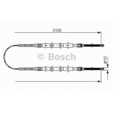 1 987 477 989 BOSCH Трос, стояночная тормозная система