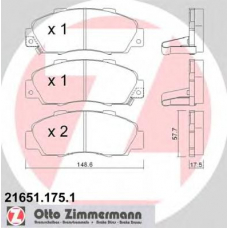 21651.175.1 ZIMMERMANN Комплект тормозных колодок, дисковый тормоз