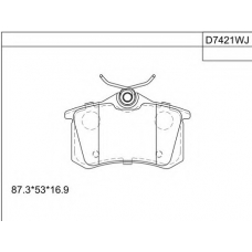 KD7421W ASIMCO Комплект тормозных колодок, дисковый тормоз