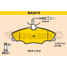 BA2015 BARUM Комплект тормозных колодок, дисковый тормоз