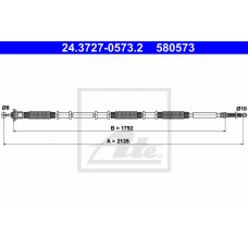 24.3727-0573.2 ATE Трос, стояночная тормозная система