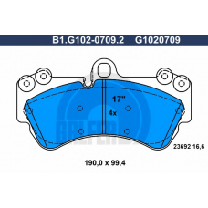 B1.G102-0709.2 GALFER Комплект тормозных колодок, дисковый тормоз