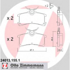 24013.155.1 ZIMMERMANN Комплект тормозных колодок, дисковый тормоз