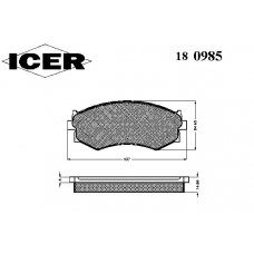 180985 ICER Комплект тормозных колодок, дисковый тормоз