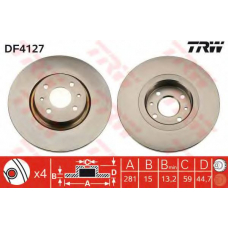 DF4127 TRW Тормозной диск