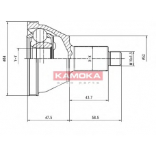 7084 KAMOKA Шарнирный комплект, приводной вал