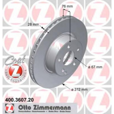 400.3607.20 ZIMMERMANN Тормозной диск