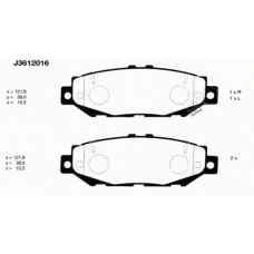 J3612016 NIPPARTS Комплект тормозных колодок, дисковый тормоз