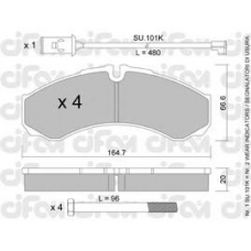 822-212-2K CIFAM Комплект тормозных колодок, дисковый тормоз