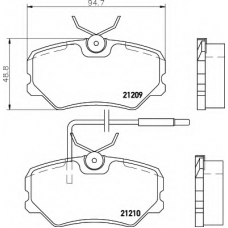 8DB 355 017-741 HELLA Комплект тормозных колодок, дисковый тормоз