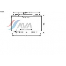 MZ2228 AVA Радиатор, охлаждение двигателя