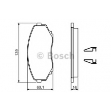 0 986 494 204 BOSCH Комплект тормозных колодок, дисковый тормоз