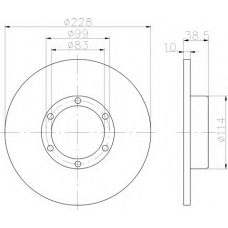 8DD 355 100-031 HELLA Тормозной диск